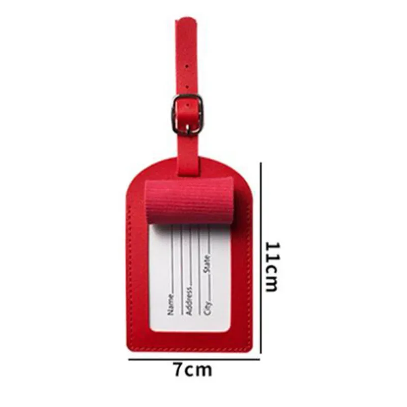 étiquette de bagage en cuir pu pour femmes et hommes, étiquette d'identification de valise, sac d'embarquement, nom, identification, porte-adresse, accessoires de voyage