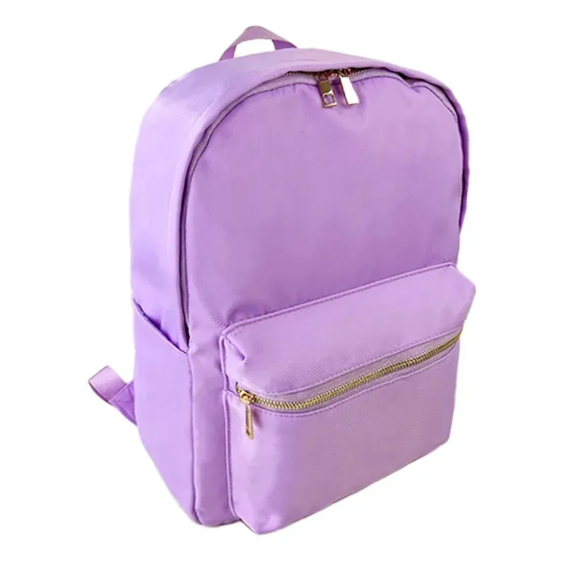 sac à dos en nylon imperméable grande capacité style simple, sac d'école décontracté, pochette de rangement pour les voyages et les activités de plein air