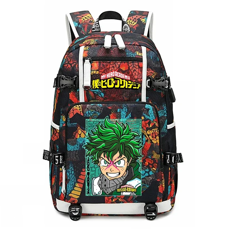 sac à dos d'école imprimé my hero academia, sac à dos unisexe de grande capacité pour garçons et filles, sac à dos de voyage décontracté
