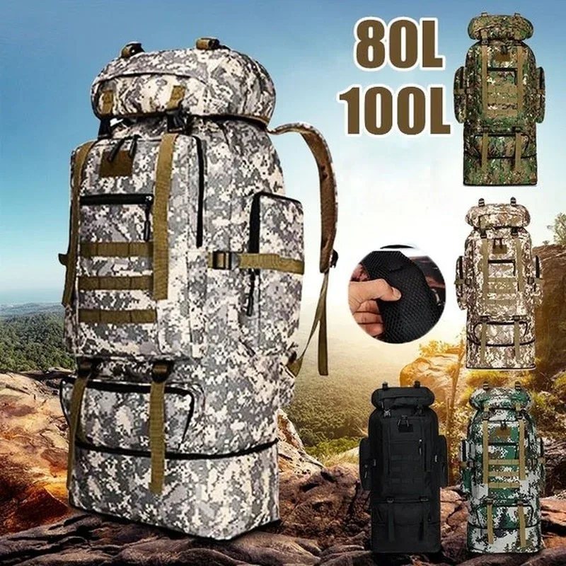 sac à dos de montagne 80l/100l, sac d'escalade, sacs à dos tactiques, grand sac à dos pour la randonnée, le ca