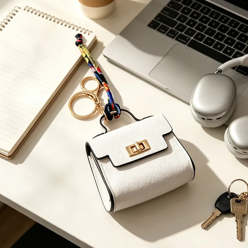 mini sac à dos porte-clés en cuir pu, petit porte-monnaie, petit ornement suspendu pour sacs à dos et sacs à main