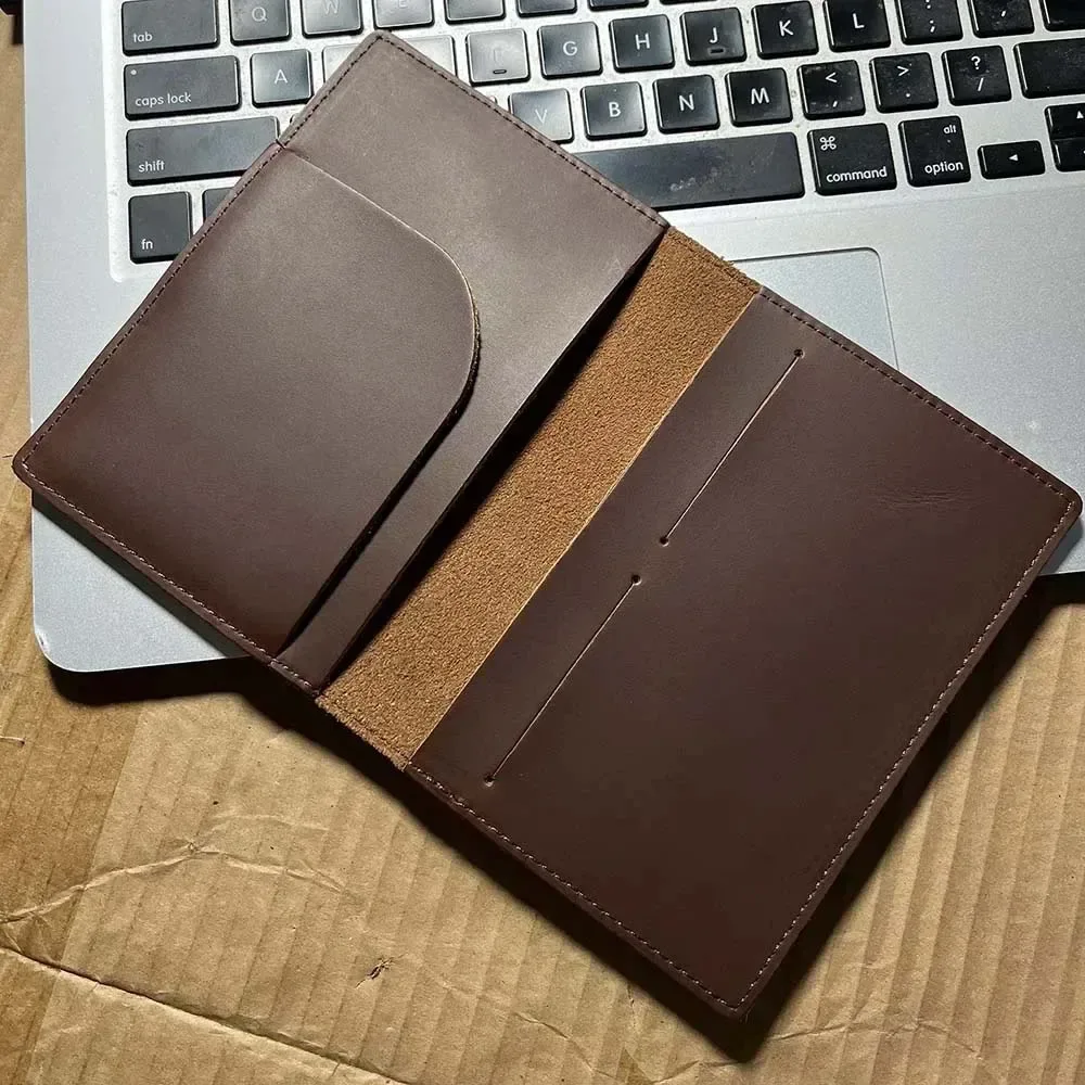 irlande protege passeport personnalisé vintage en cuir véritable de cheval fou, porte-passeport irlandais personnalisé