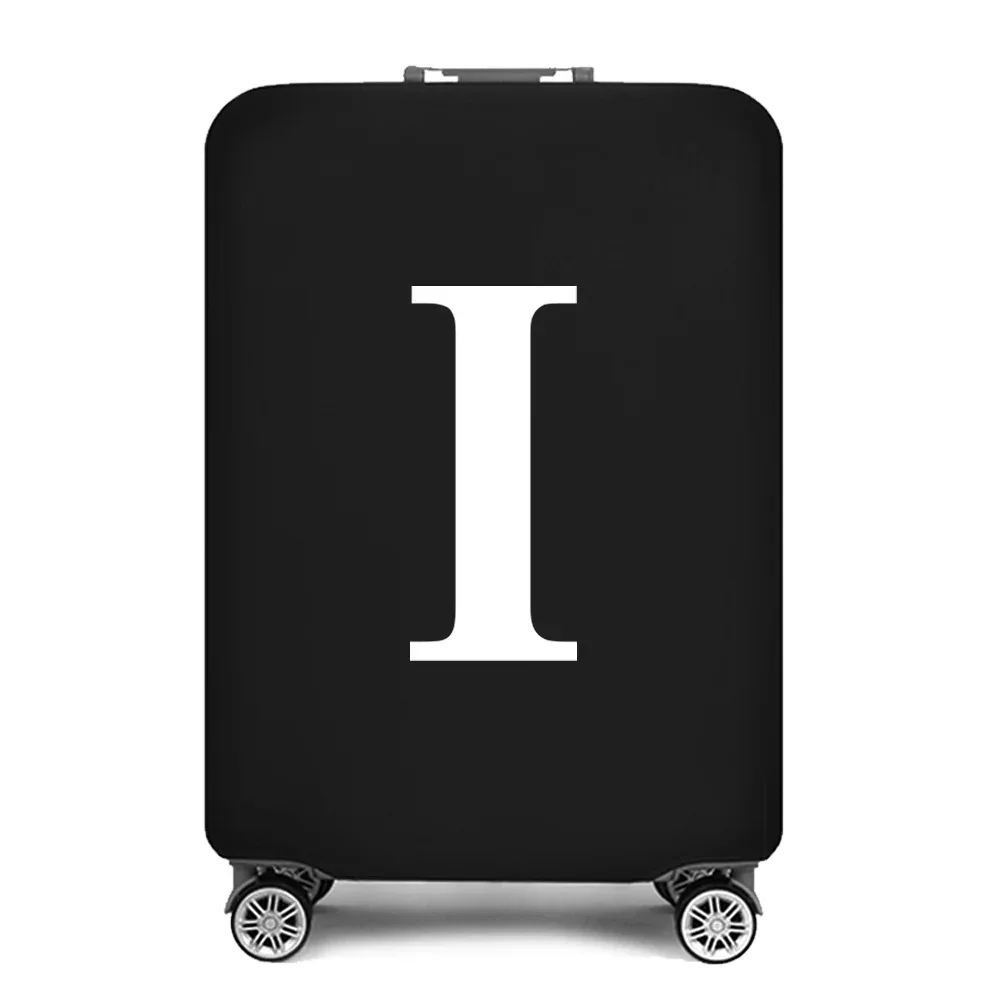 housse de protection pour bagages, housse de protection pour valise de 18 à 28 pouces, accessoires de voyage, 26 lettres blanches imprimées, housse anti-poussière élastique