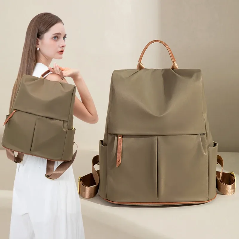 Sac à dos esthétique pour femmes, style décontracté, tissu Oxford, sac à dos léger, design simple, mode féminine, sacs urbains