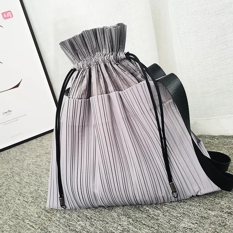 miyake – sac à main multifonctionnel plissé avec cordon de serrage, rangement simple de grande capacité, sacs à dos de voyage à bandoulière pour femmes