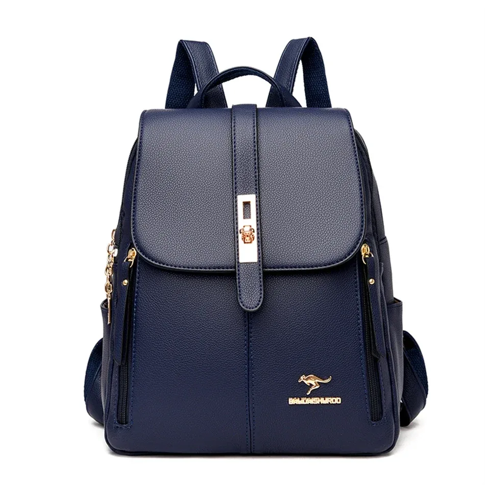 sac à dos de marque en cuir véritable pour femmes, sac à dos de haute qualité pour filles, sacs d'école, sac à dos de voyage pour dames, sac à dos