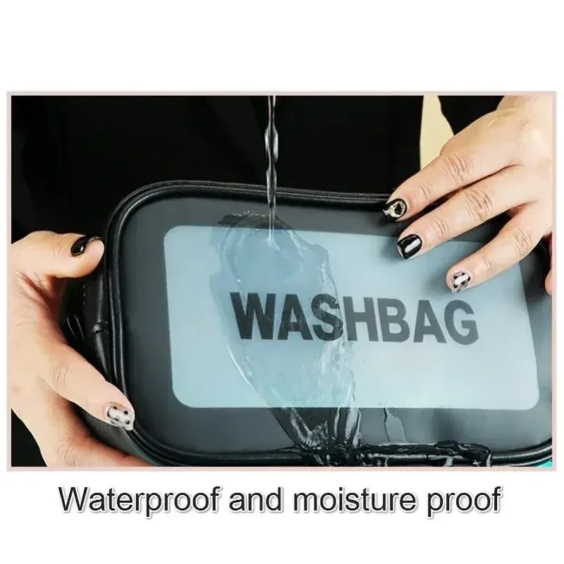 sac de rangement de voyage pour femmes, rangement de toilette, grande capacité, étanche, pvc, cosmétique, portable, trousse de maquillage à fermeture éclair, kit de lavage féminin