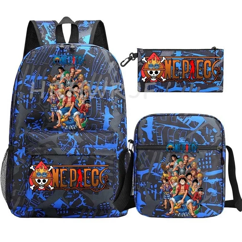 sac à dos one piece avec sacs à bandoulière monkey d luffy, sac à dos pour ordinateur portable, sac de voyage pour étudiants, sac à dos lavable