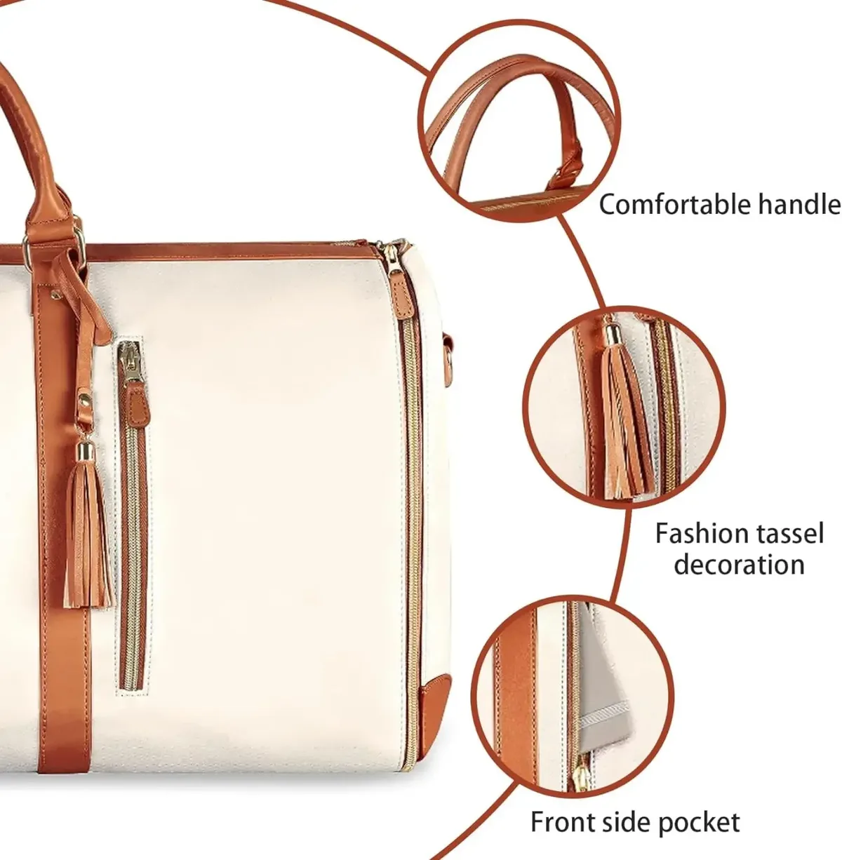 sac de sport pliable de grande capacité, sacs de voyage pour vêtements, sac à main pliable, fourre-tout imperméables convertibles en pu, sacs de fitness en plein air