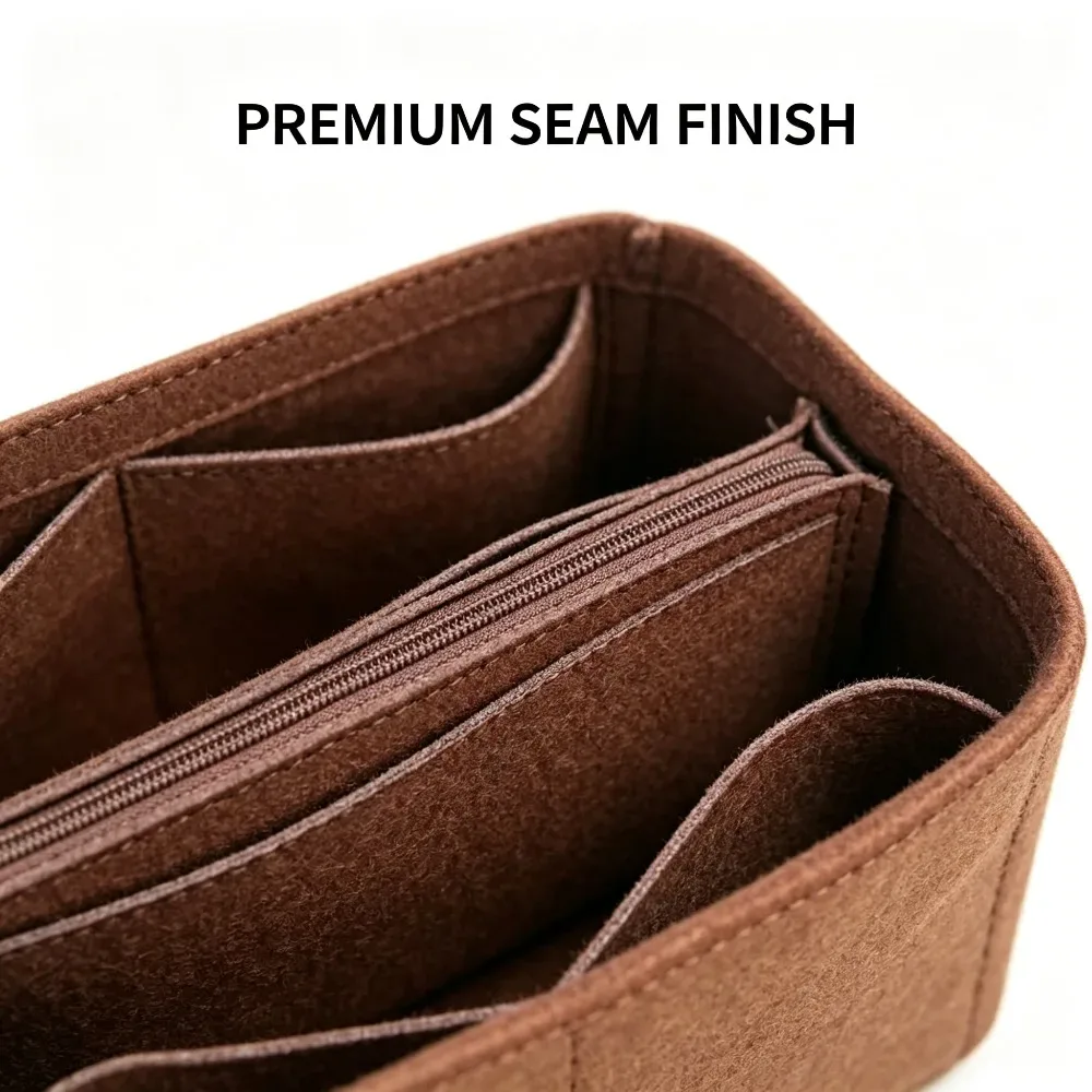 organisateur de sac à main en feutre polyester anti-affaissement, insert de forme pour sac à bandoulière et sac de transport, avec compartiments de rangement