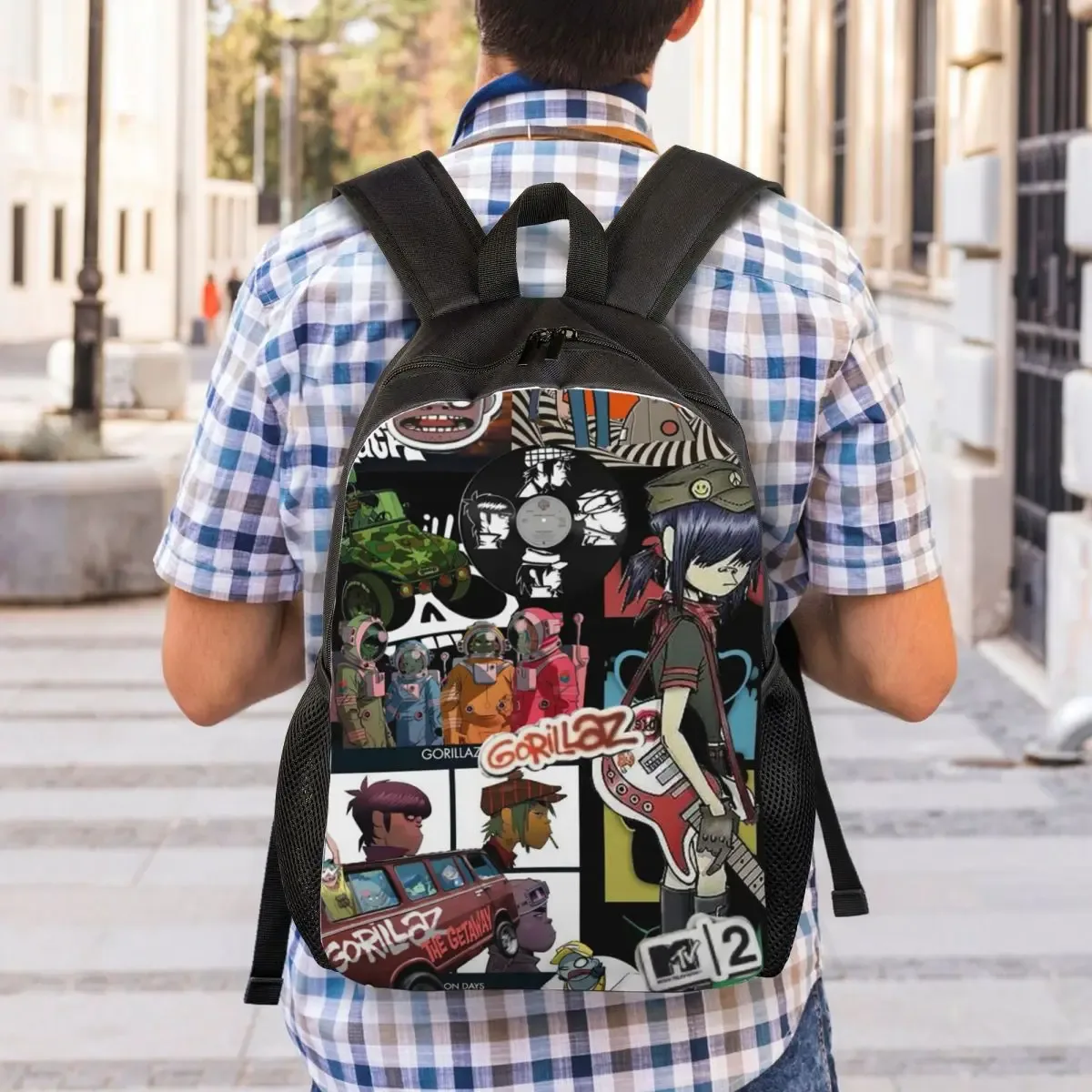 sac à dos de groupe musical gorillaz, sac à livres pour étudiants garçons et filles, sac d'école, sacs à bandoulière pour ordinateur