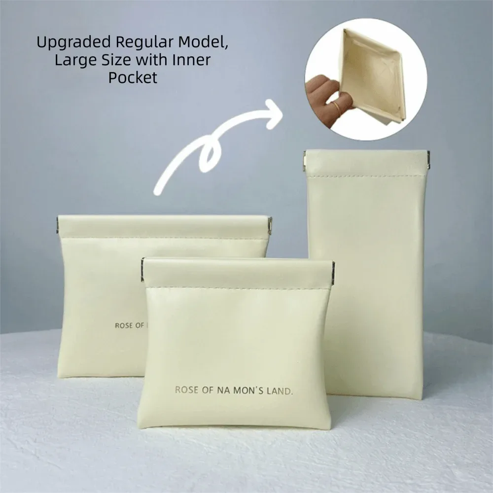 sac à maquillage tendance avec pochette intérieure, trousse de toilette simple et portable, mini sac à bijoux en pu pour femmes et filles
