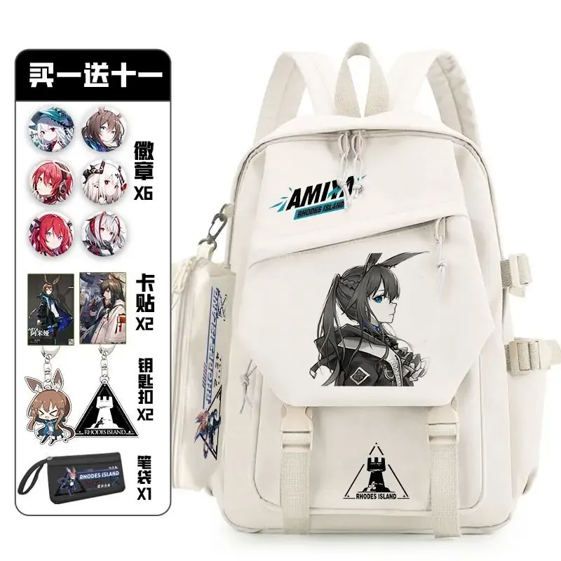 arknight – sac à dos avec douleur, ensemble de badges, sac d'anime, cartable pour adolescents, sac de voyage pour livre d'étudiants, fille et garçon, cosplay