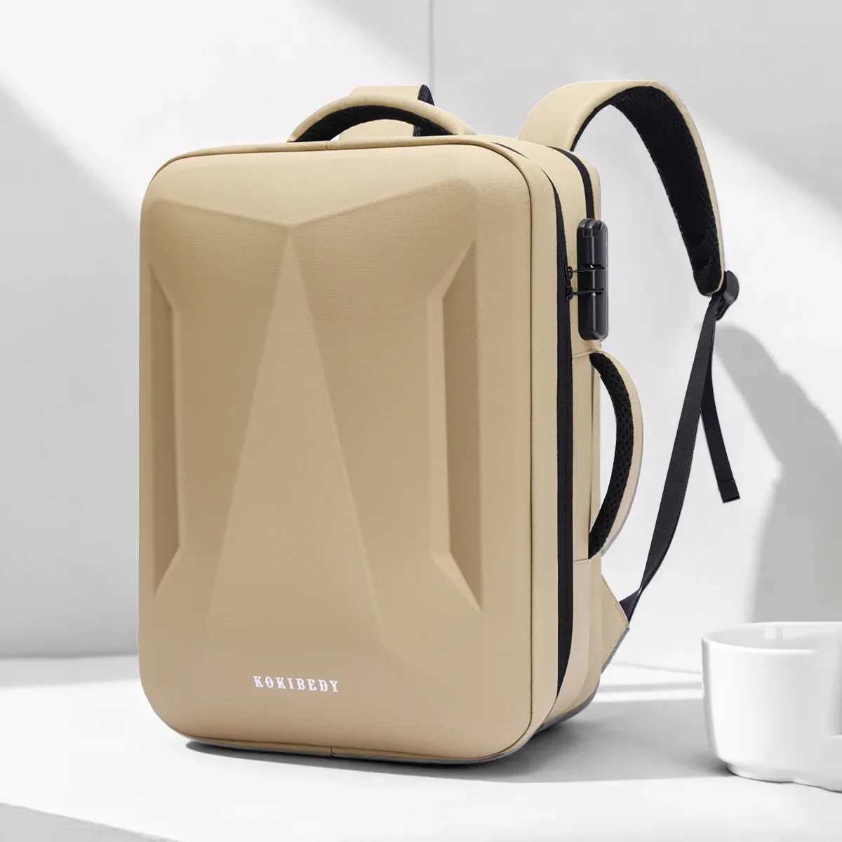 sac à dos professionnel rigide et léger avec serrure à combinaison pour homme, sac d'école grande capacité pour les voyages d'affaires, les trajets quotidiens, sac à dos de voyage pour ordinateur portable pour femme