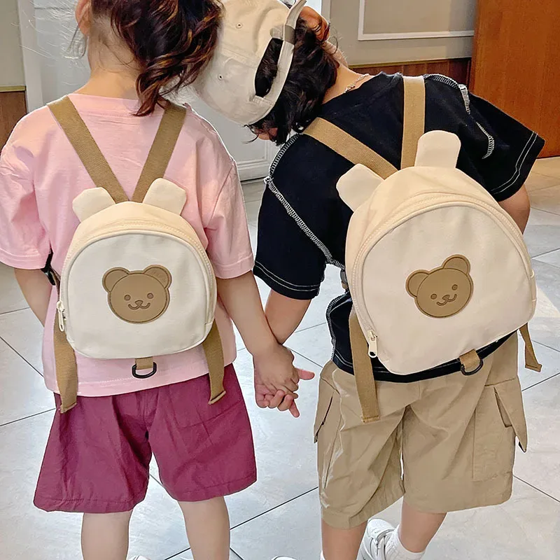 Toile bébé sacs à dos maternelle sac d'école ours lapin Anti-perte enfants sacs pour filles garçons enfants sacs à dos pour voyage