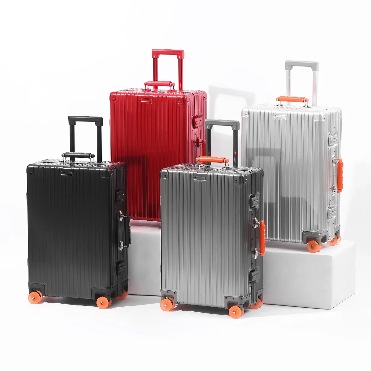 valise en alliage d'aluminium et de magnésium, grande capacité, avec serrure à combinaison, roulettes transparentes, valise à roulettes pour affaires