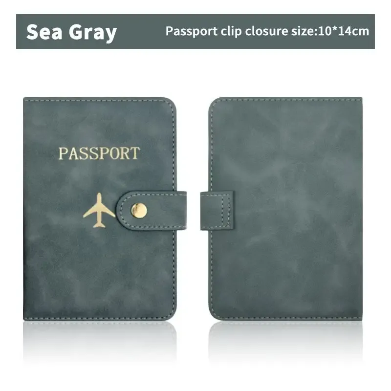 portefeuille de passeport en cuir pu mignon, imperméable, porte-cartes multiple, organiseur de documents de voyage pour hommes et femmes