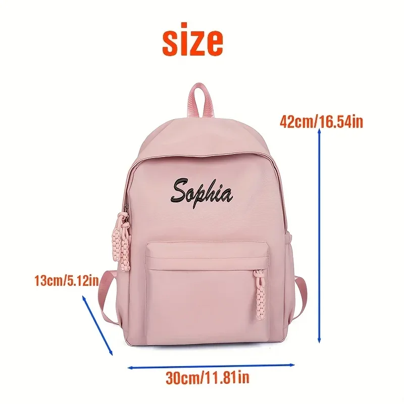 sac à dos pour enfant brodé avec nom personnalisable, grande capacité pour l'école et le cadeau, sac à dos personnalisé pour fille et garçon