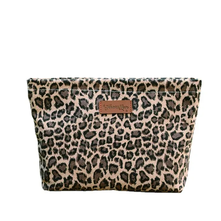 grande trousse de maquillage à imprimé léopard - élégante et mignonne, sac de toilette pour femmes et filles