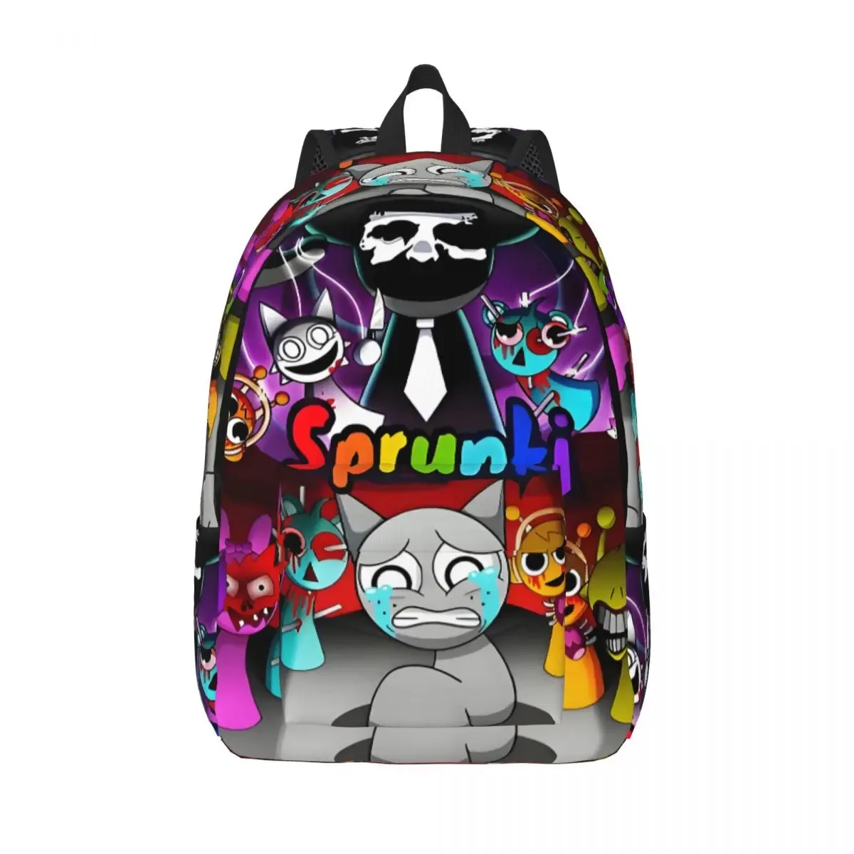 dessin animé personnalisé sprunki toile sac à dos femmes hommes sac à dos décontracté pour les sacs d'université d'école