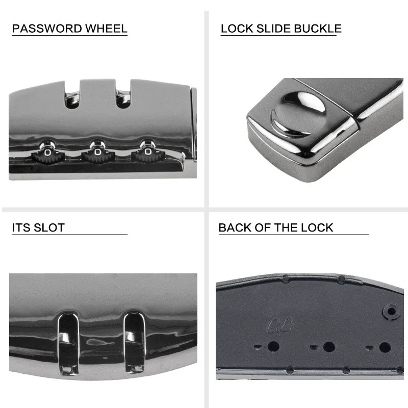 cadenas arrière simple à 3 chiffres pour valise de voyage, accessoire avec mot de passe et cadran numérique, 1 pièce