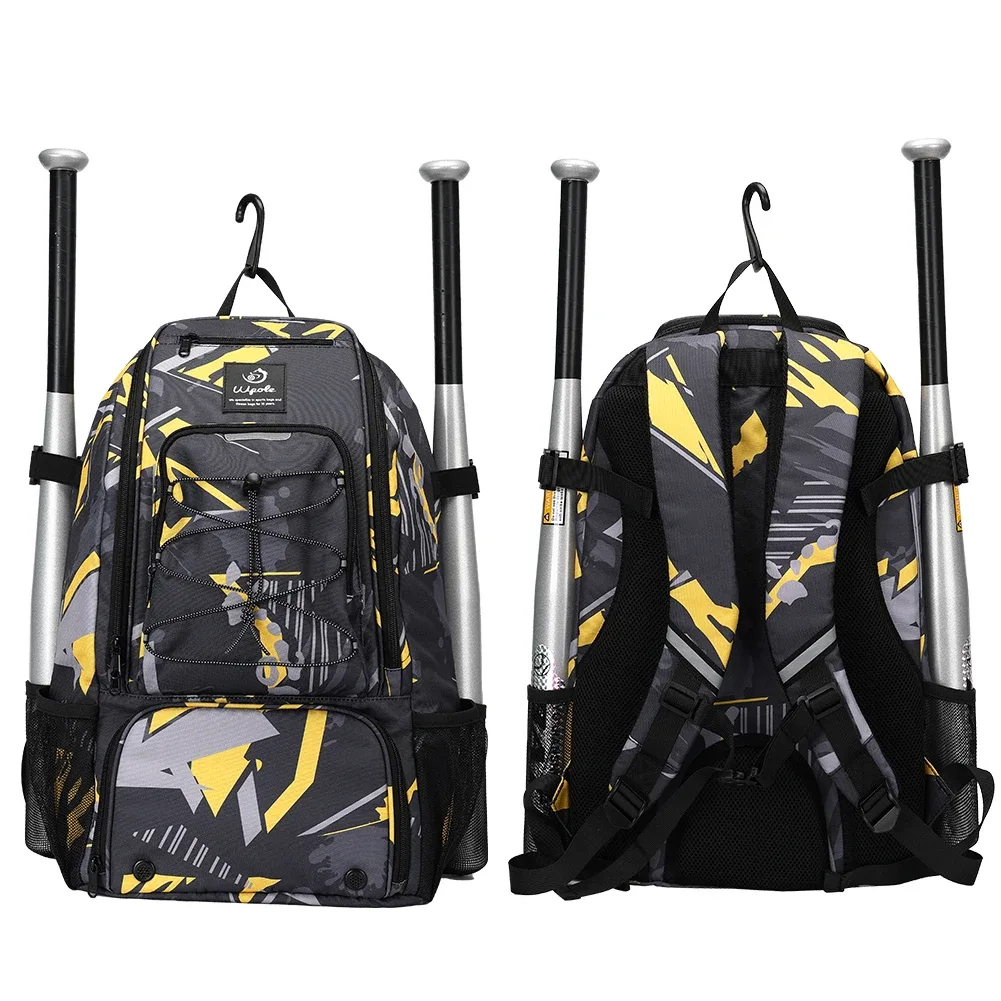 denuoniss – sac de baseball et softball 29 ll, sac à dos pour jeunes garçons et adultes avec crochet de clôture pour tenir 2 tee-ball, équipement de gants de batte