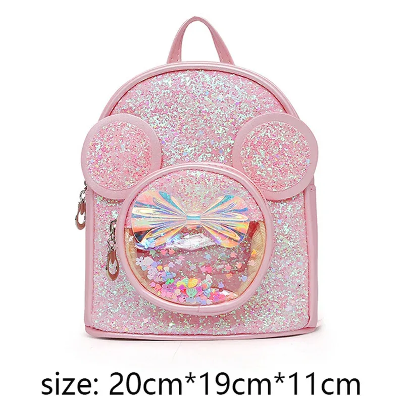 Sac à dos mini tendance avec nœud papillon, sac de poitrine à sequins, sac à main en cuir PU avec pompon, sac à bandoulière