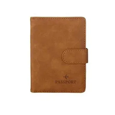 porte-passeport en cuir étanche avec blocage rfid, portefeuille de carte de crédit de voyage, livre de passeport pour femmes et hommes, couverture de passeport à boucle