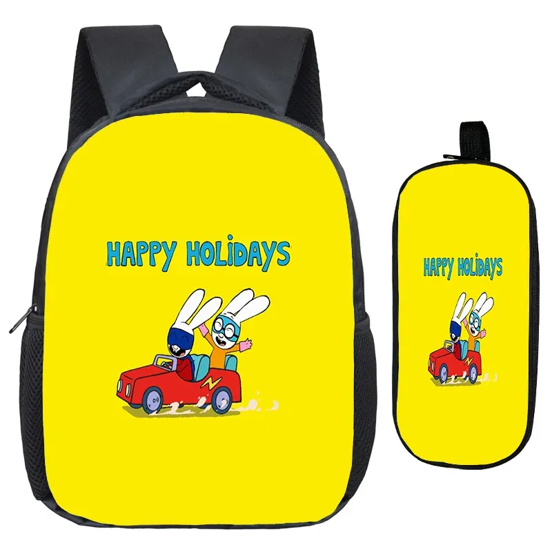 sac à dos simon super rabbit, trousse à crayons 2 pièces, sacs à dos décontractés pour garçons et filles, sac à dos personnalisé pour étudiants, sac de retour à l'école pour enfants, mochila