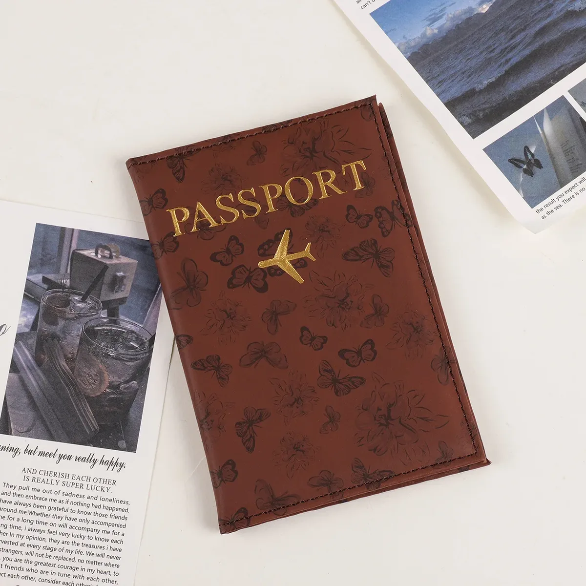 housse de protection pour passeport de voyage, porte-passeport, portefeuille, cadeau, étui pour cartes en cuir pu, sacs de rangement unisexes pour cartes