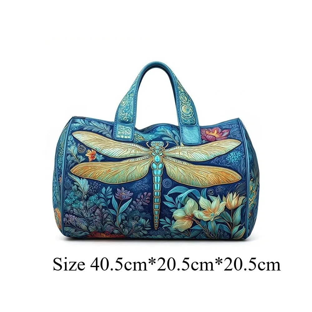 sac de voyage matelassé 3d dragonfly pour femme, sac de week-end, sac de sport, sac de transport artistique, bagage à main, article personnel