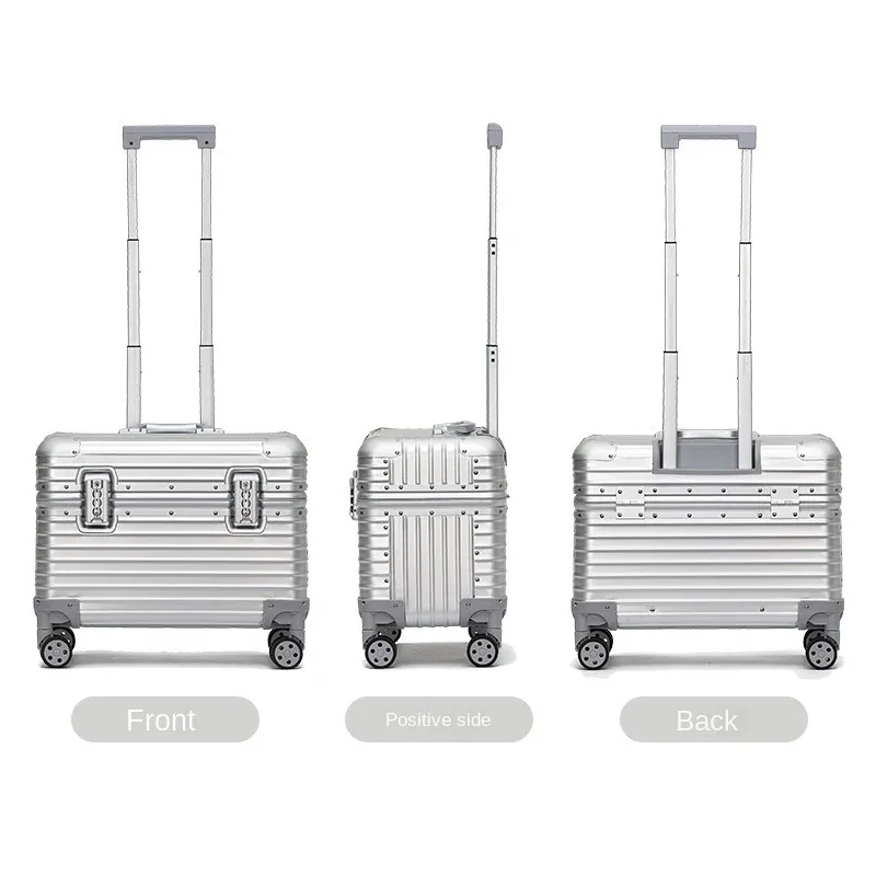 Valise en aluminium 100%, étui pour appareil photo de photographie à ouverture supérieure, valise de cabine à main de 18/20 pouces, serrure par mot de passe, boîte à outils pour bagages