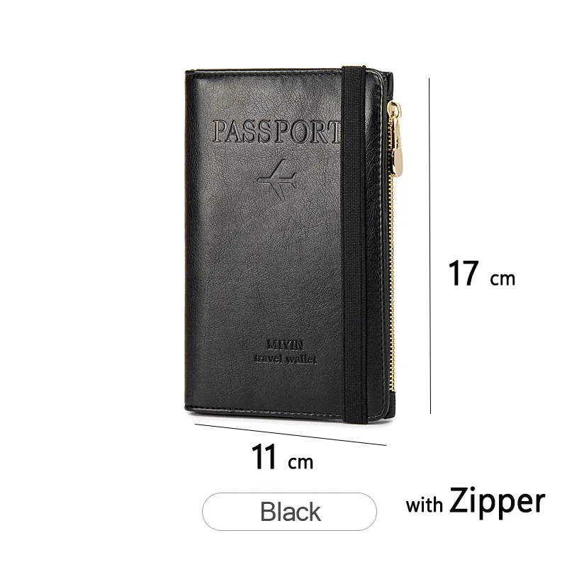rfid anti blocage mince porte-passeport housse portefeuille de voyage pour hommes femmes multi-fonction id porte-carte bancaire accessoires