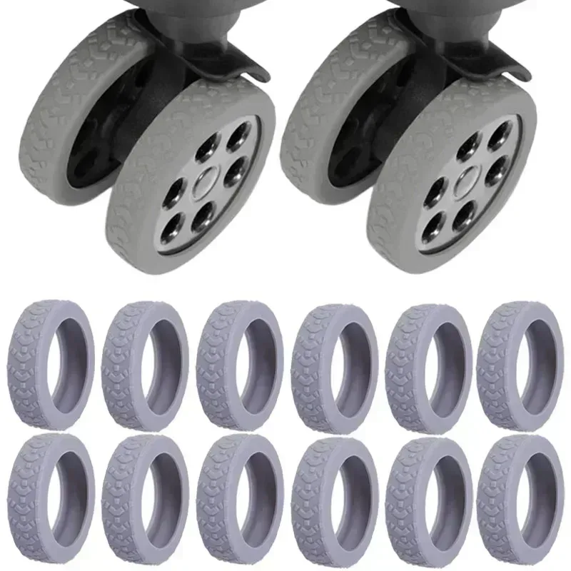 valise en silicone, étui de protection de roue avec son silencieux, roulettes pour bagages de voyage, chaussures, réduit le bruit, boîte de chariot, roulettes