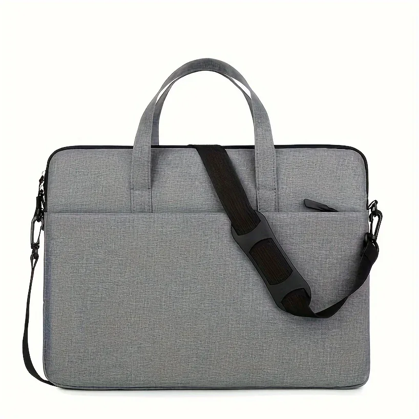 sac pour ordinateur portable uni, léger et portable, pochette de voyage professionnelle pour ordinateur portable, sacoche de bureau à bandoulière zippée
