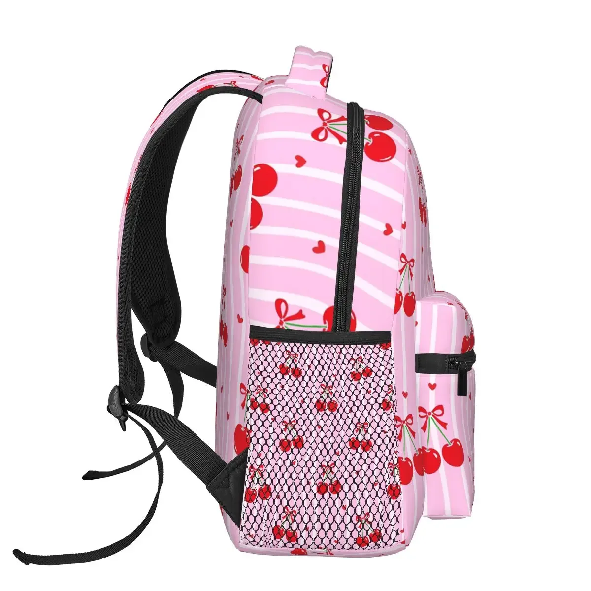 sac à dos à motif mignon de cerises de dessin animé, sac d'école pour étudiants garçons et filles, sac à dos pour ordinateur portable, sacs à bandoulière pour hommes et femmes