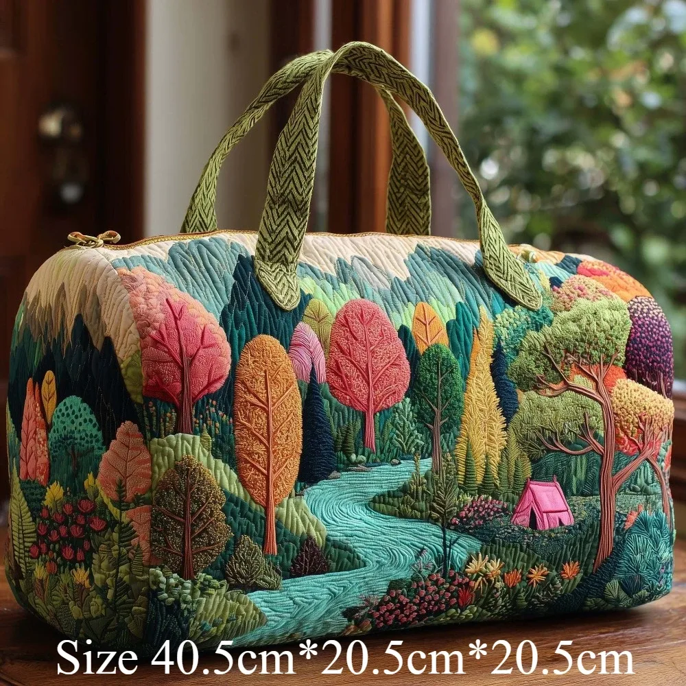 sac de voyage matelassé scenic, sac de voyage artistique, paysage naturel, forêt, ours, désert, sacs de week-end pour hommes et femmes, camping, voyage en voiture
