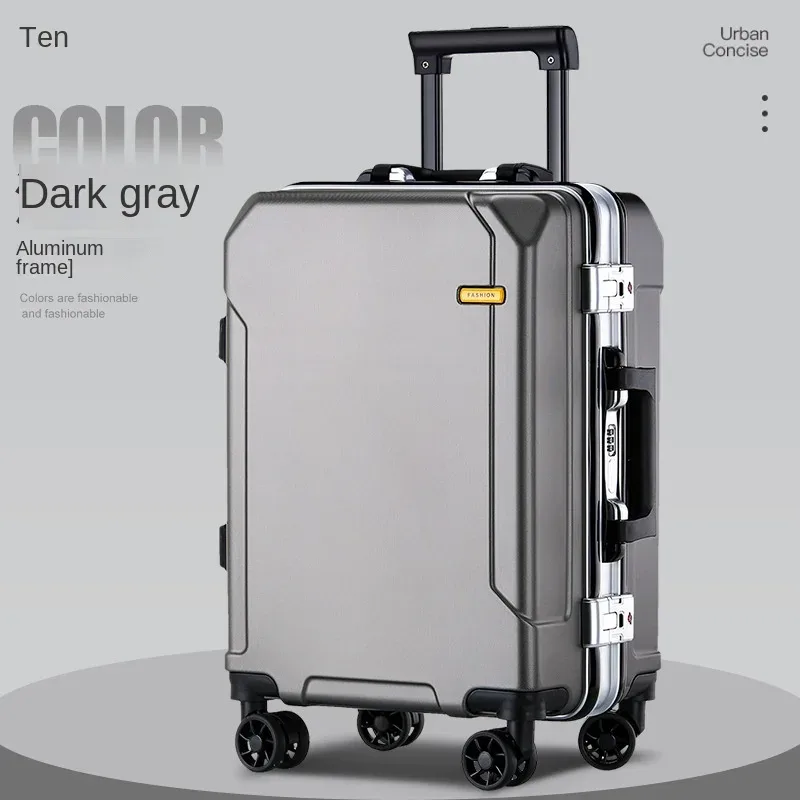 valise universelle avec cadre en aluminium, valise à roulettes, valise d'embarquement à roulettes, verrouillage par mot de passe, voyage d'affaires, nouveau, 20 ", 24/28"