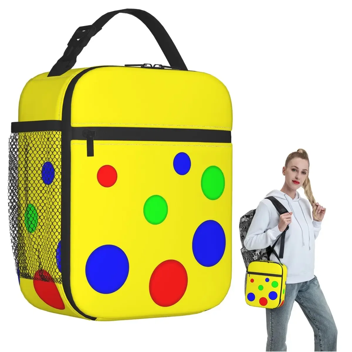 Spotty Bag Mr Tumble's Spotty Sac à lunch isotherme pour femmes et enfants, boîtes à nourriture étanches, sac fourre-tout thermique pour boîte à lunch