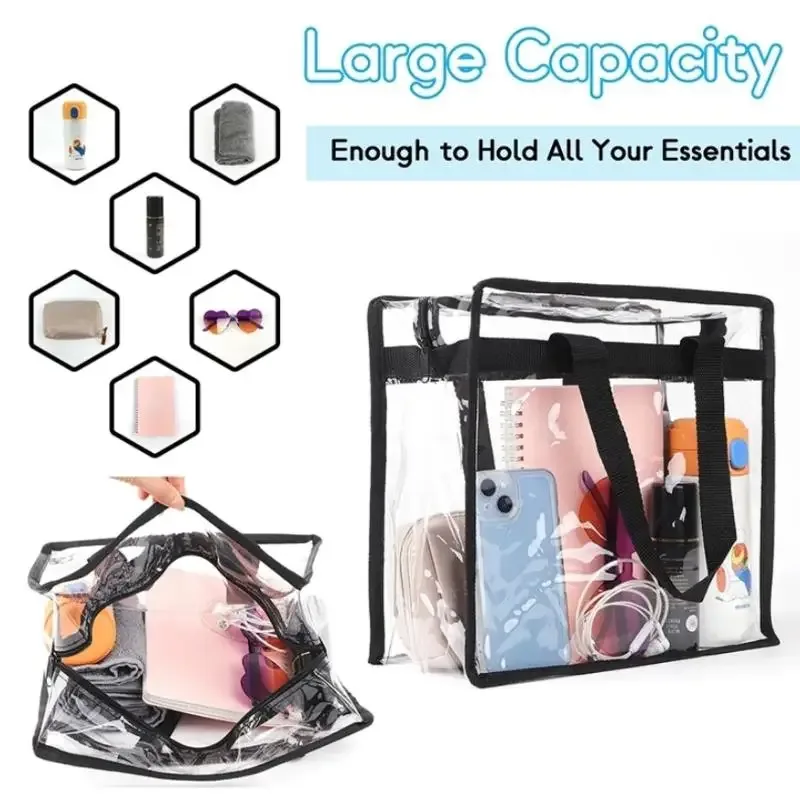 sac fourre-tout transparent imperméable pour femme, nouvelle mode, sac à main transparent, approuvé pour les stades, pour le sport, les voyages et la plage