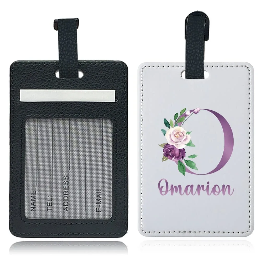 étiquette de bagage personnalisée en pu avec nom, porte-identifiant pour avion, porte-adresse pour valise, carte nominative, étiquette d'embarquement portable