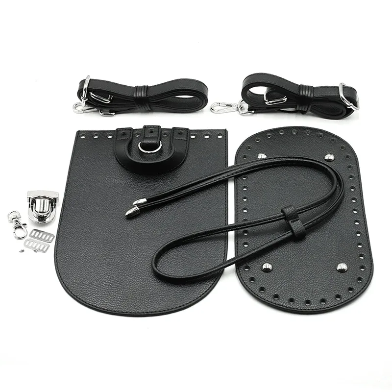 1 ensemble de sacs à main faits à la main pour femmes, sac de couture, housse en cuir avec trous, accessoires de bricolage pour sac à dos tricoté