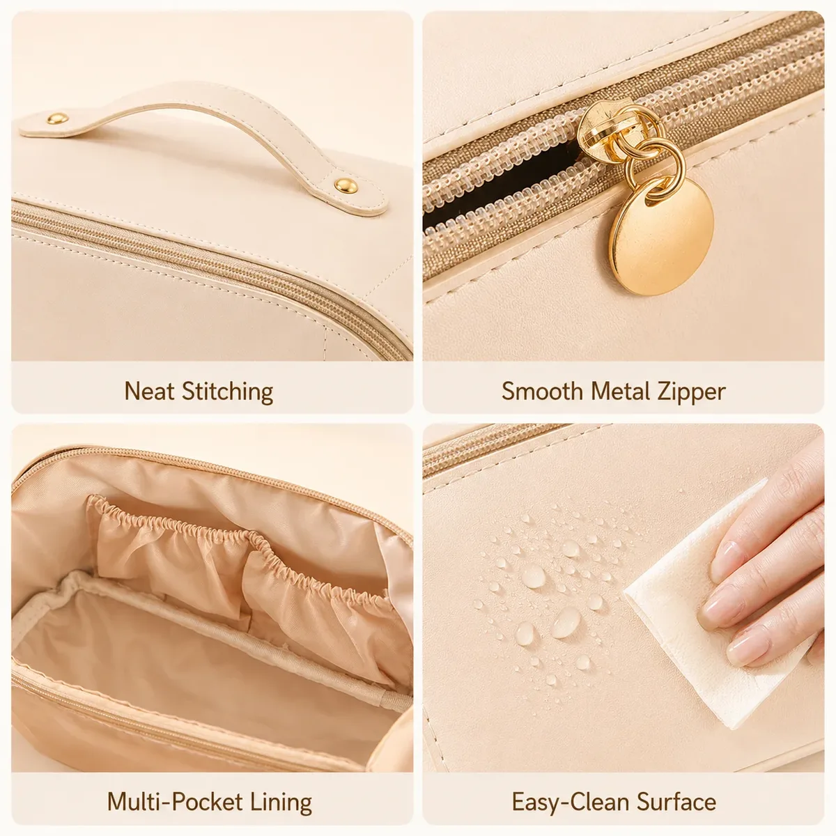 grande trousse de maquillage de voyage portable avec poignée, organisateur cosmétique multi-compartiments, trousse de toilette pour femmes