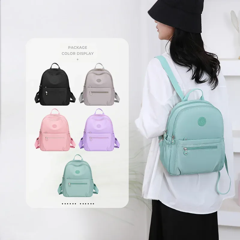 sac à dos japonais décontracté pour femmes, mini sac à dos de banlieue, ultra-léger, étanche, sac de voyage, couleur unie, sac à deux épaules