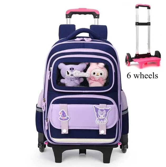 sac à dos à roulettes pour élèves du primaire, cartable à roulettes pour enfants, sac à dos d'école pour filles avec roulettes pour garçons