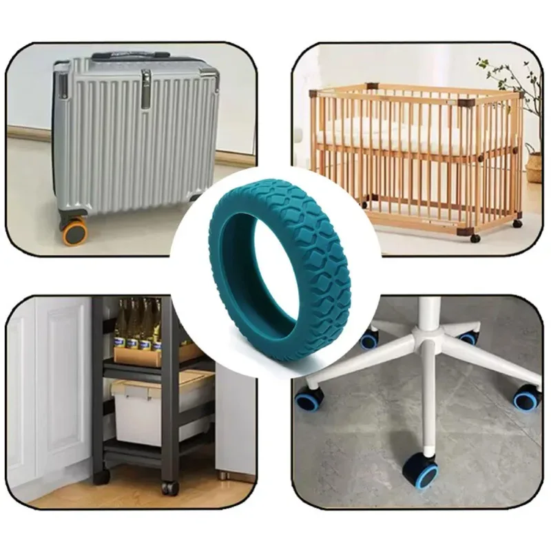 housse de protection de roue de bagage en silicone, accessoire de valise, housse de protection de roue antidérapante, boîtier de chariot, manchon de roulette silencieux, 8/4 pièces