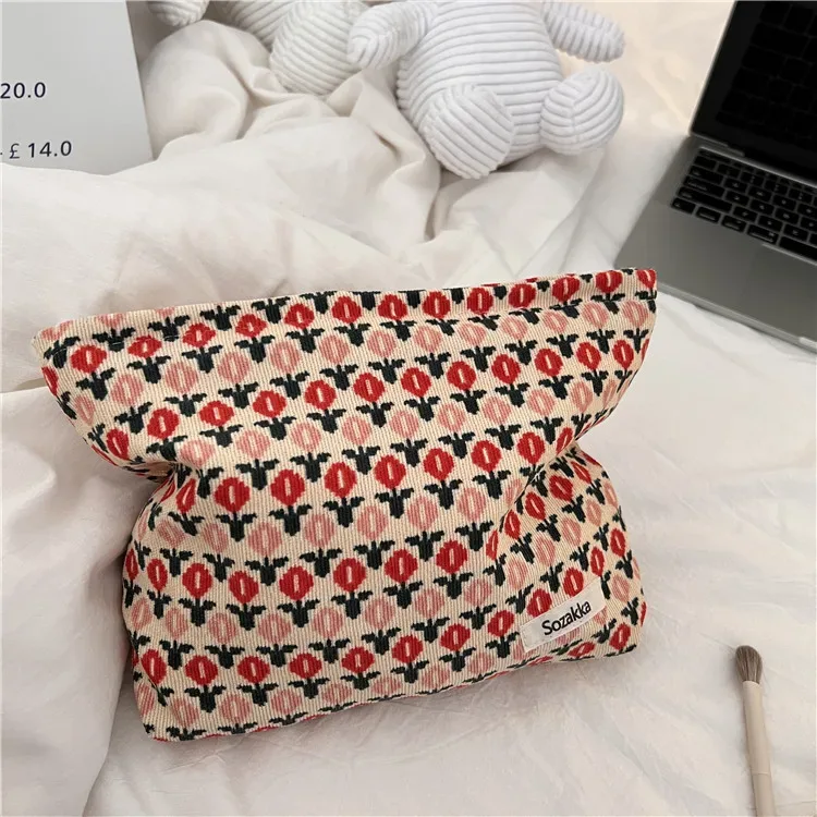 trousse de maquillage pour femmes et filles, sacs cosmétiques floraux, beauté féminine, organisateurs de maquillage, rangement de rouge à lèvres, étui à crayons étudiant, cadeau