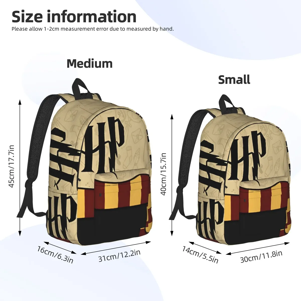 sac à dos magique h-hp-p harry potter pour hommes, femmes, adolescents, étudiants, randonnée, voyage, sac à dos de jour, sac pour ordinateur portable, sacs en toile, extérieur