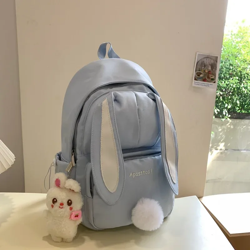 sac à dos scolaire mignon à oreilles de lapin pour femme, style coréen harajuku, pour lycéenne, style japonais, sac à dos à double épaule polyvalent pour fille