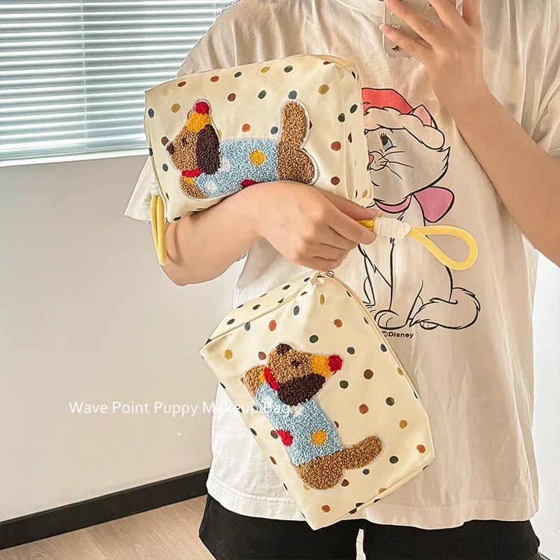 nouvelle trousse de toilette portable grande capacité motif chiot mignon, sac à main, trousse de maquillage, sac de rangement pour fille, sac de rangement et d'organisation